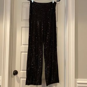 NEW with tags Black The Limited Sequin Wide-Leg Pants Size 2 Small